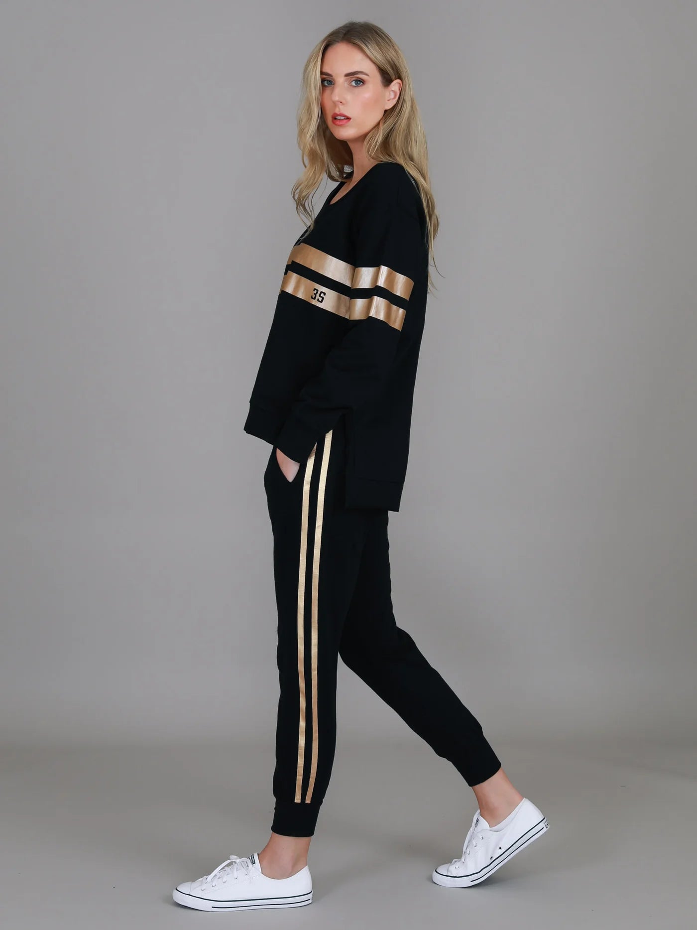 Theresa Metallic Stripe Jumper
