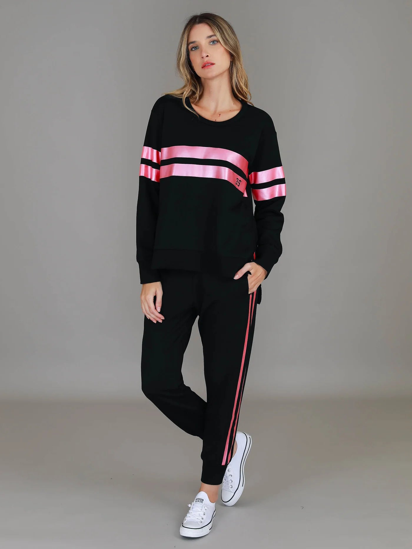 Theresa Metallic Stripe Jumper
