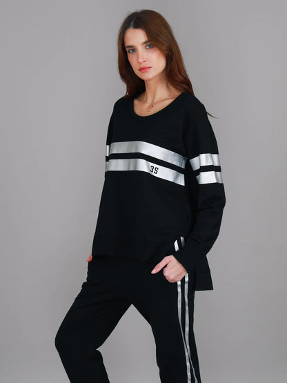 Theresa Metallic Stripe Jumper