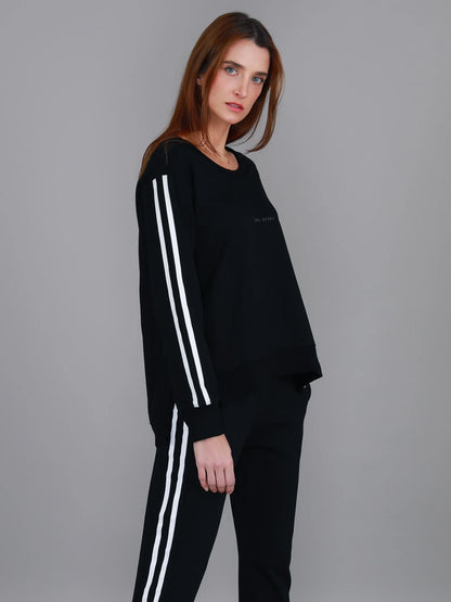 Jaimie Two Stripes Print Sweater