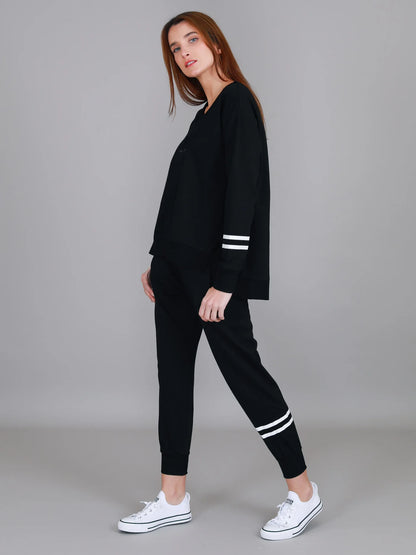Jaimie Two Stripes Print Sweater