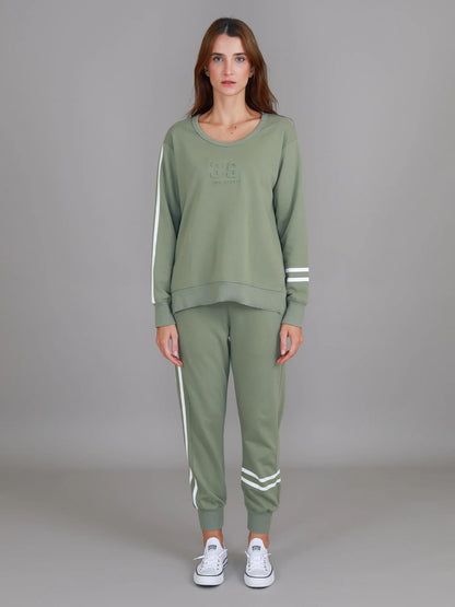 Jaimie Two Stripes Print Sweater