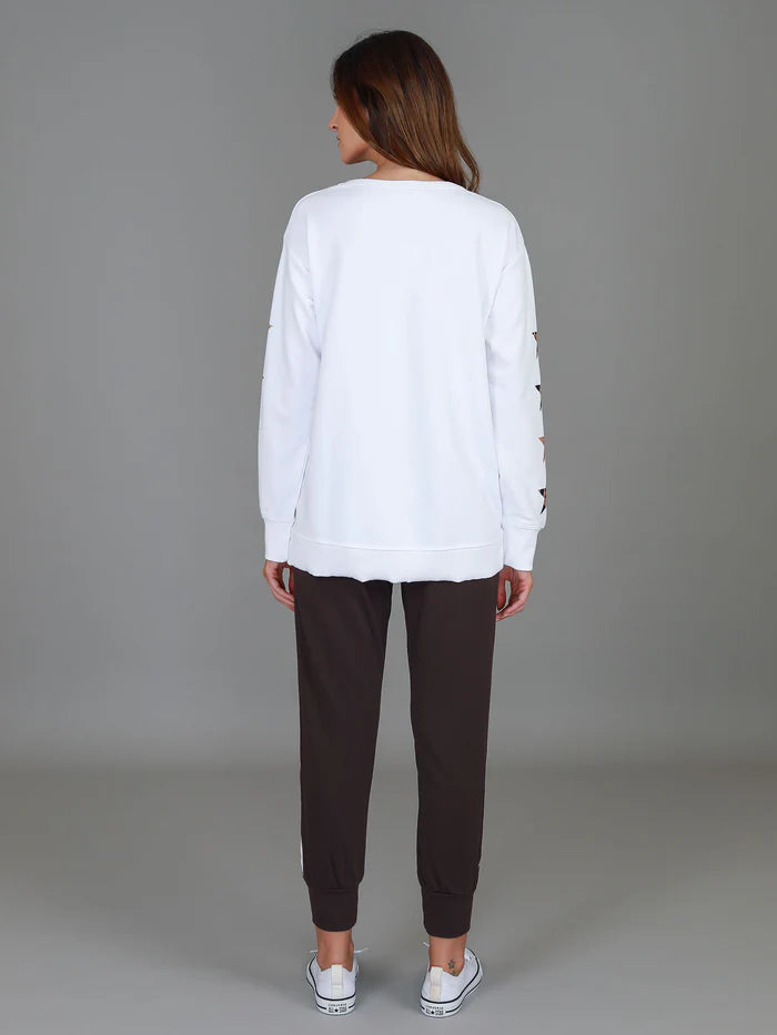 Rhodes Leopard Star Sweater - White