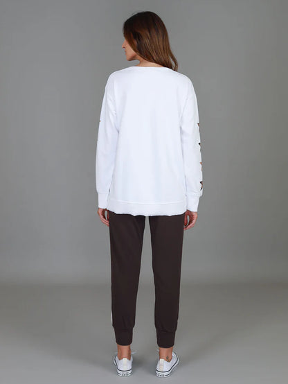 Rhodes Leopard Star Sweater - White