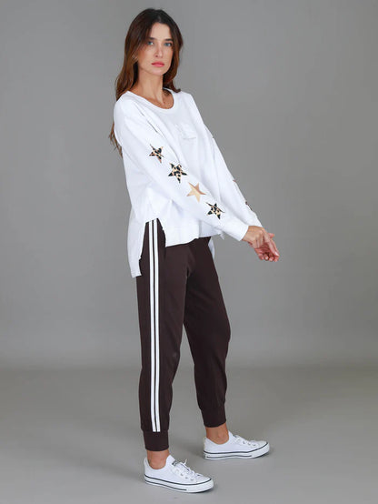 Rhodes Leopard Star Sweater - White