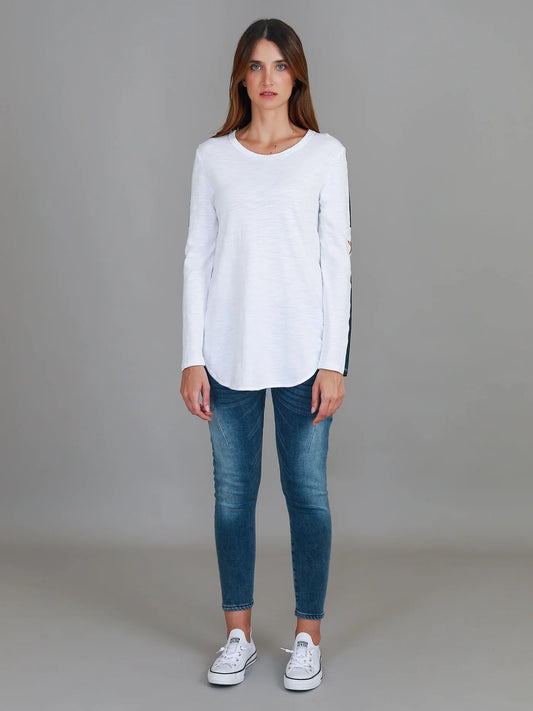 Junee Curved Hem Long Sleeve Tshirt (Plus Size)