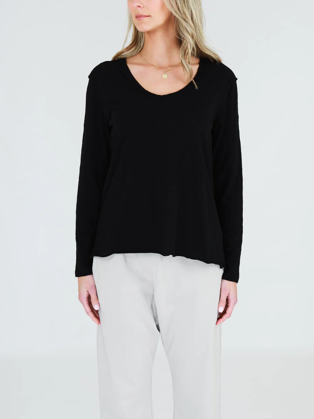 Shop 3rd story Long Sleeve Tshirts, Shop 3rd Story Long Sleeve Margo Tee, Margot 3rd Story Black Top