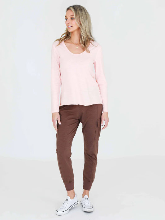 Shop 3rd story Long Sleeve Tshirts, Shop 3rd Story Long Sleeve Margo Tee, Margot 3rd Story Pink Top