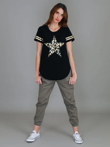 Ava Leopard Star Short Sleeve Tee