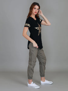 Ava Leopard Star Short Sleeve Tee