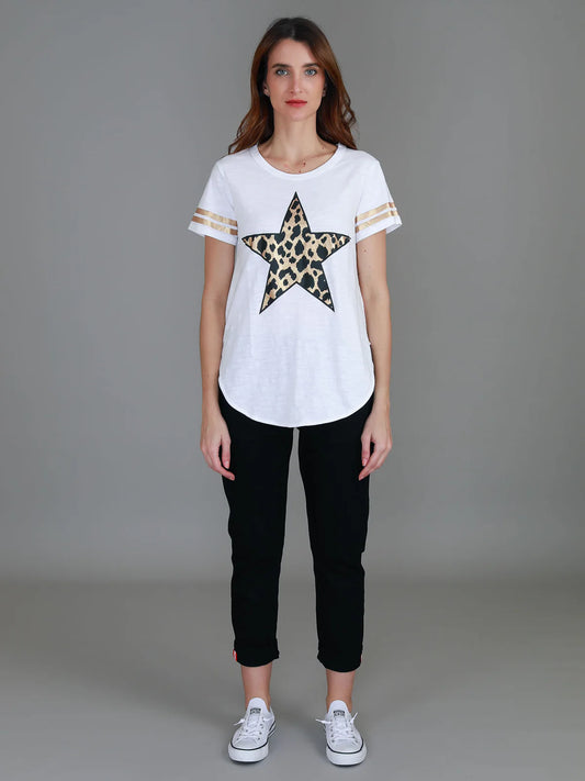 Ava Leopard Star Short Sleeve Tee