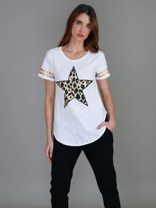 Ava Leopard Star Short Sleeve Tee