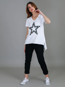 Abbey Star Short Sleeve Tee - White