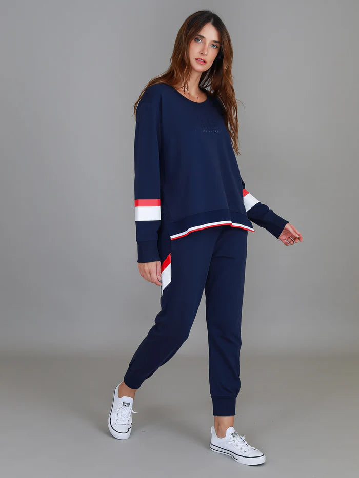 Jorja 3S Banded Sweatpants - Navy