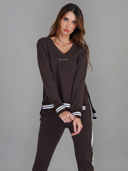 Pammy V Neck 3S Logo Sweater
