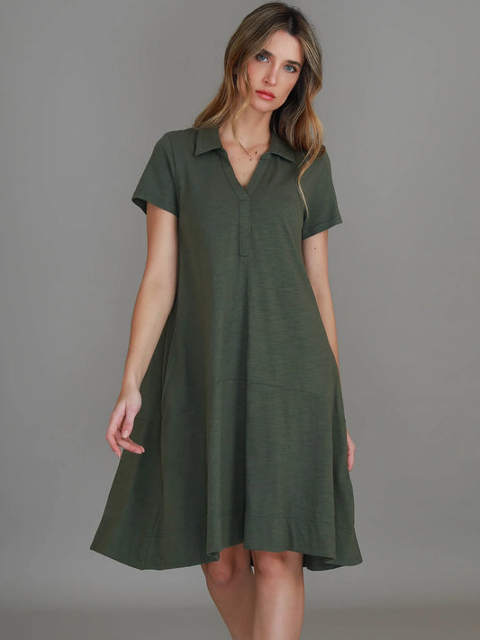 Tibby A-Line Polo Shirt Dress (Plus Size)