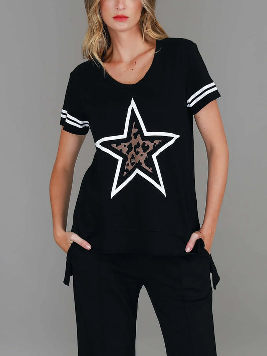 Demi Leopard Star T Shirt