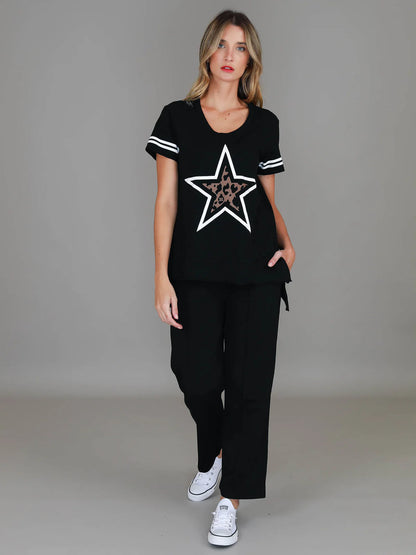 Demi Leopard Star T Shirt