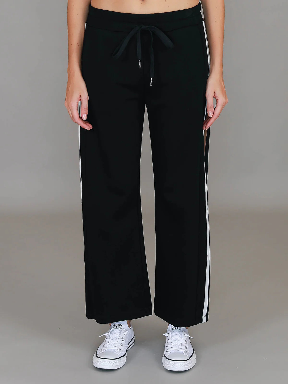 Women's Straight Leg Striped Sweat Pants front