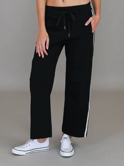 Women's Straight Leg Striped Sweat Pants front