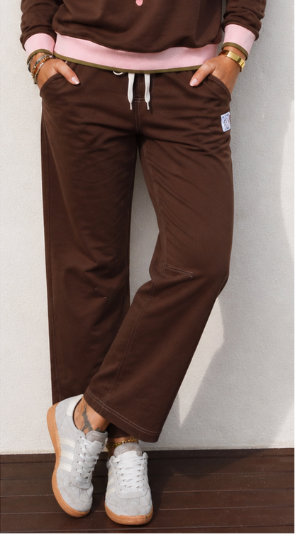 Womens barrel leg track pants chocolate style laundry track set