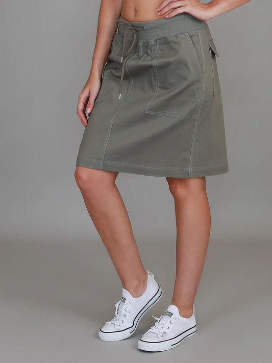 Pisces Drawstring Chino Skirt (Plus Size)
