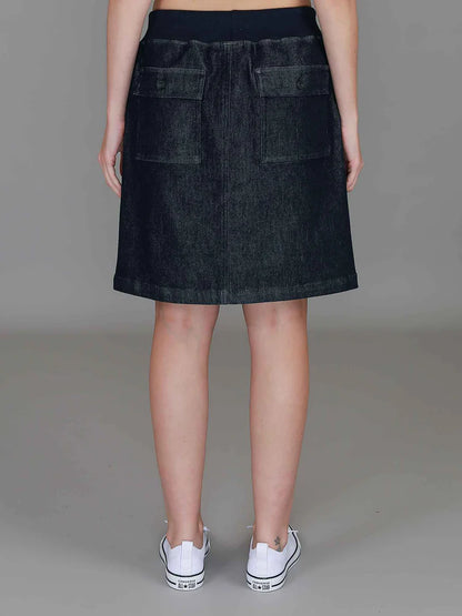 Pisces Drawstring Chino Denim Skirt – Women’s Everyday Chino Skirt