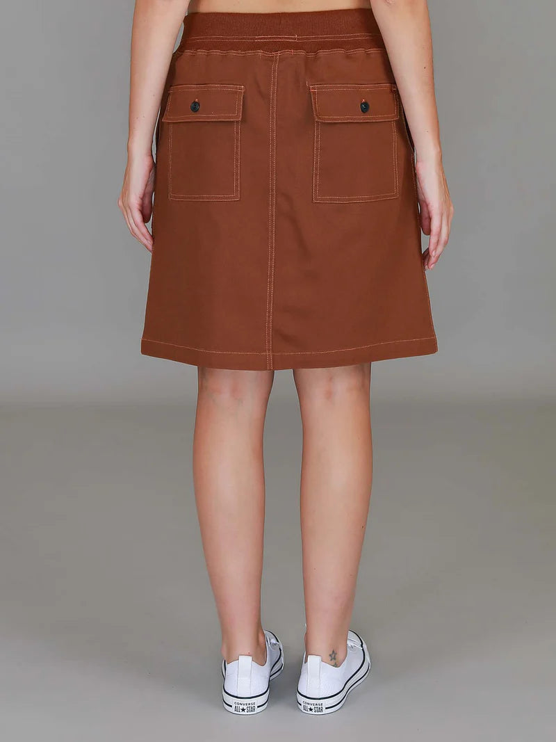 Pisces Drawstring Chino Denim Skirt – Women’s Everyday Chino Skirt
