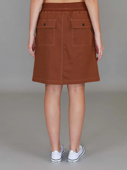 Pisces Drawstring Chino Denim Skirt – Women’s Everyday Chino Skirt