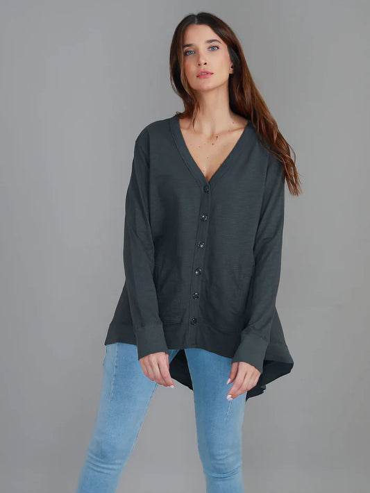 Weslie Long Line Asymmetrical Cardigan