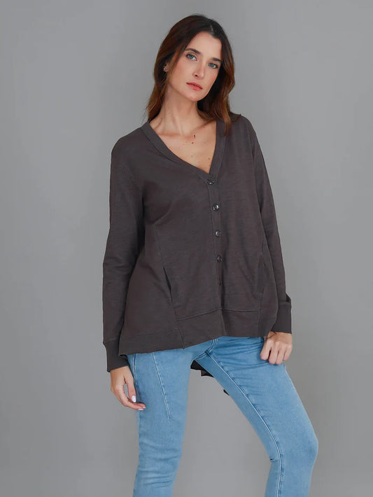 Weslie Long Line Asymmetrical Cardigan