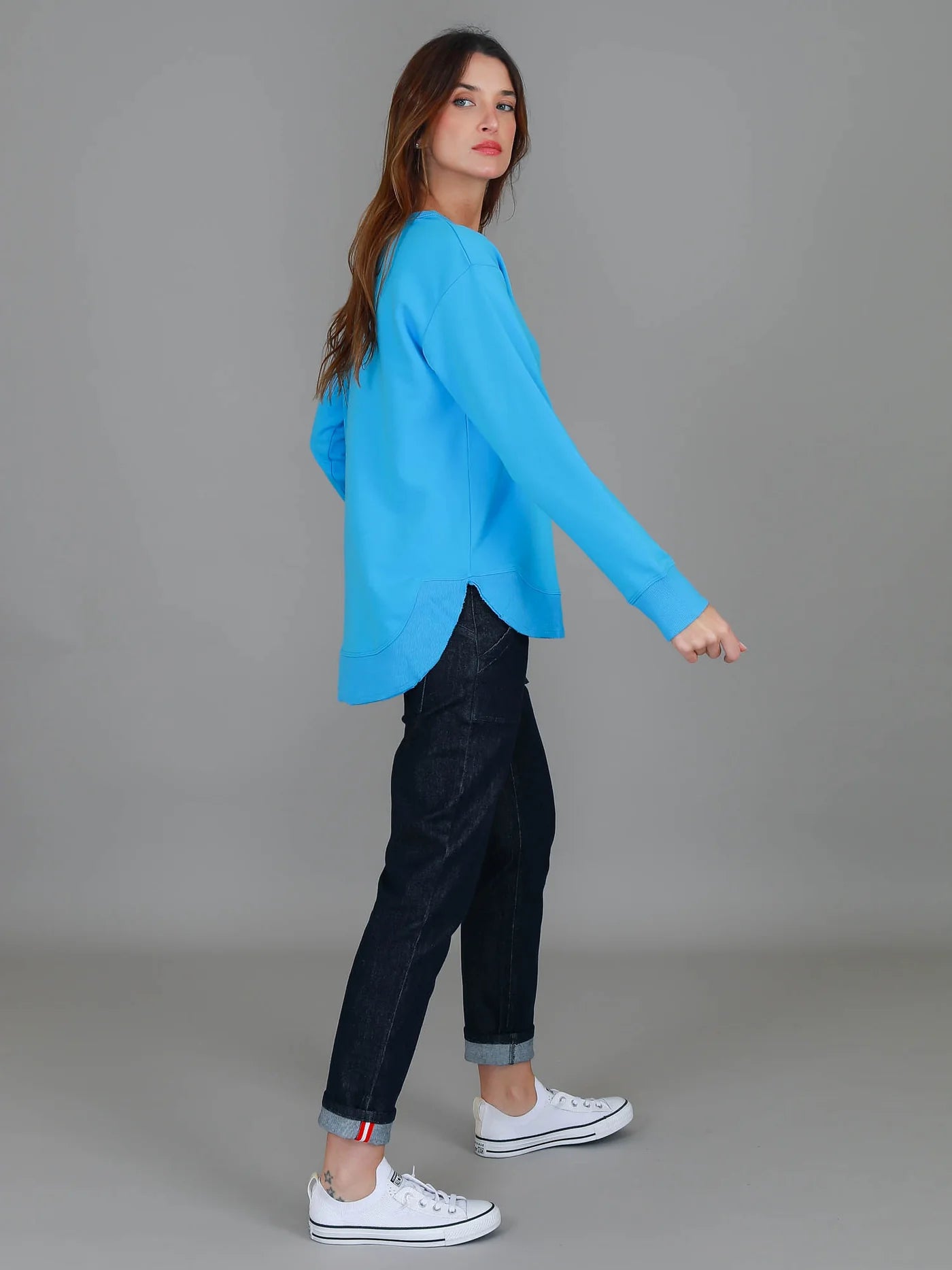 Charlotte Curve Hem Sweater