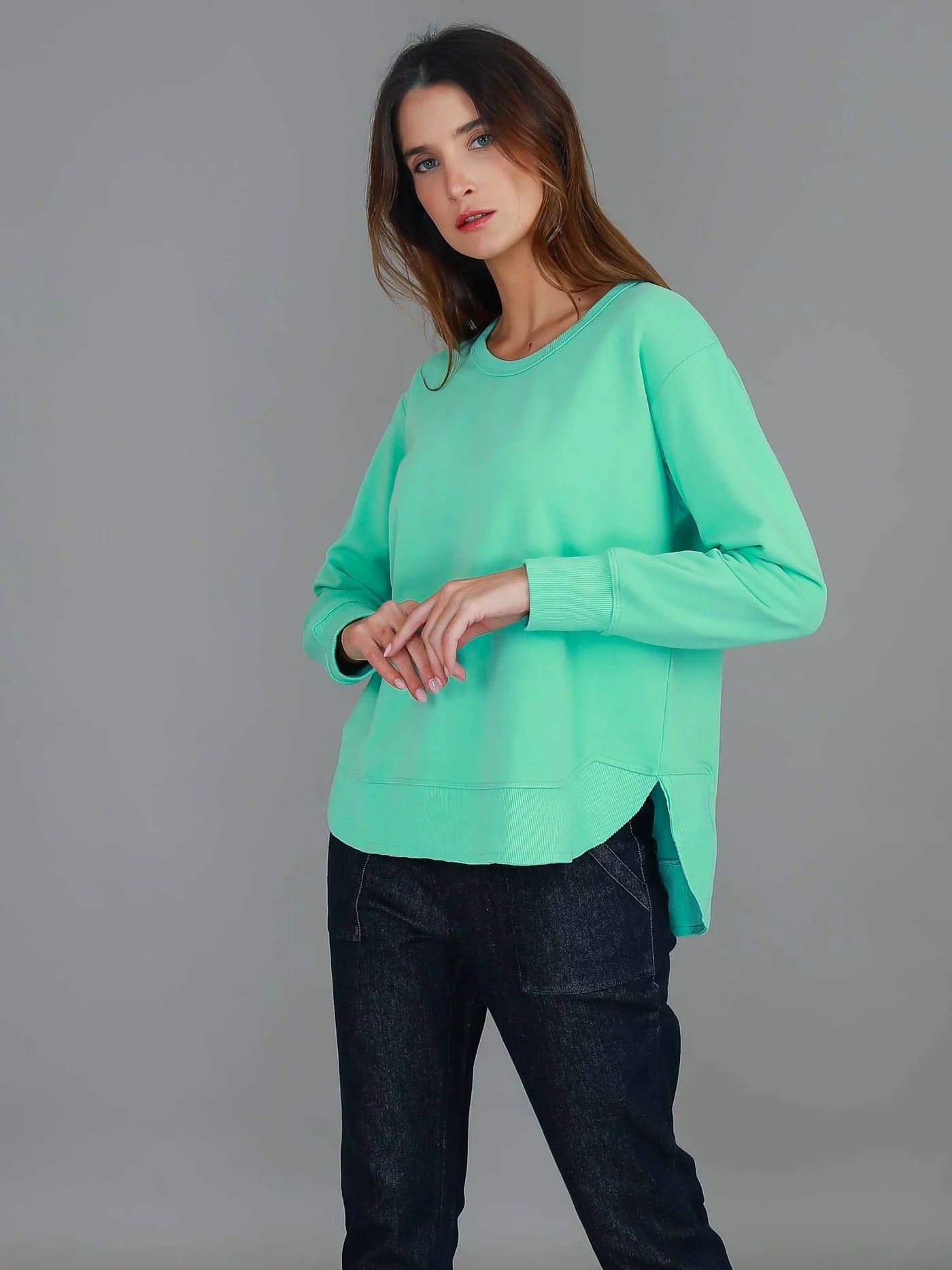 Charlotte Curve Hem Sweater