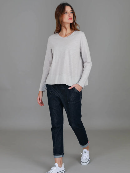Sonya Long Sleeve Cropped Hip-Length T-Shirt