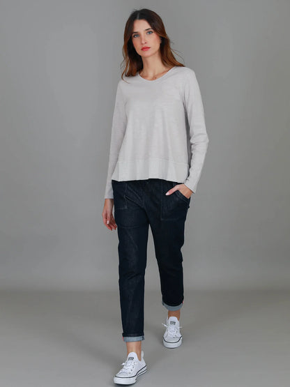 Sonya Long Sleeve Cropped Hip-Length T-Shirt