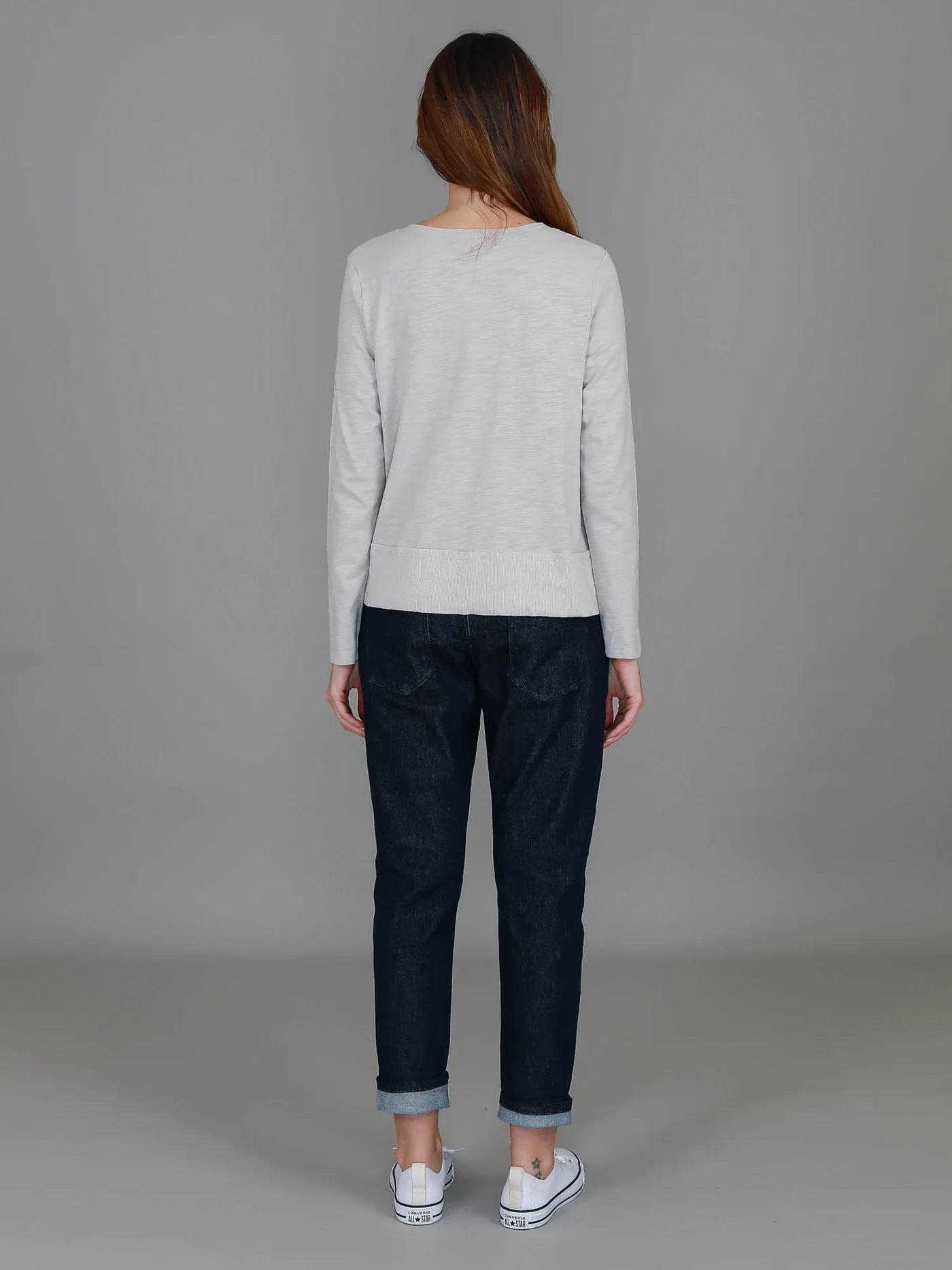 Sonya Long Sleeve Cropped Hip-Length T-Shirt
