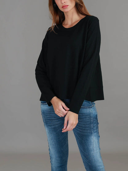 Sonya Long Sleeve Cropped Hip-Length T-Shirt