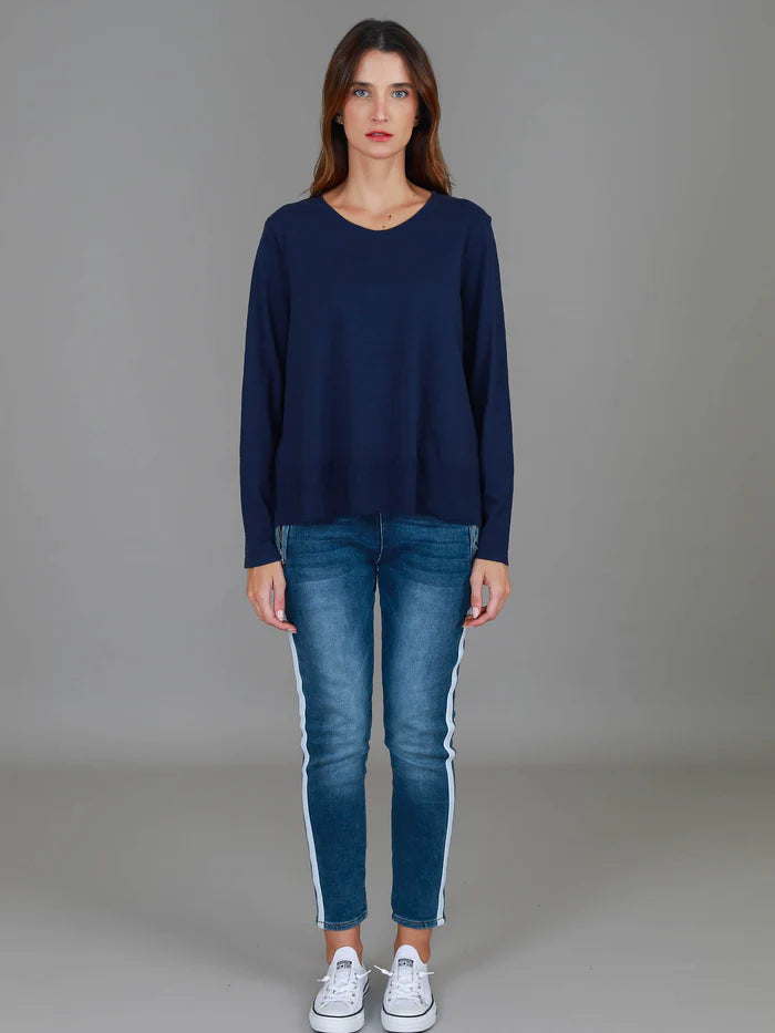 Sonya Long Sleeve Cropped Hip-Length T-Shirt
