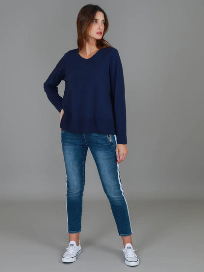 Sonya Long Sleeve Cropped Hip-Length T-Shirt