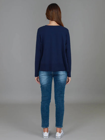 Sonya Long Sleeve Cropped Hip-Length T-Shirt