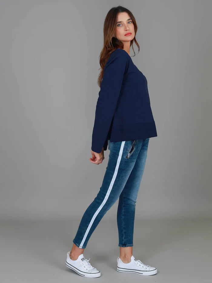 Sonya Long Sleeve Cropped Hip-Length T-Shirt