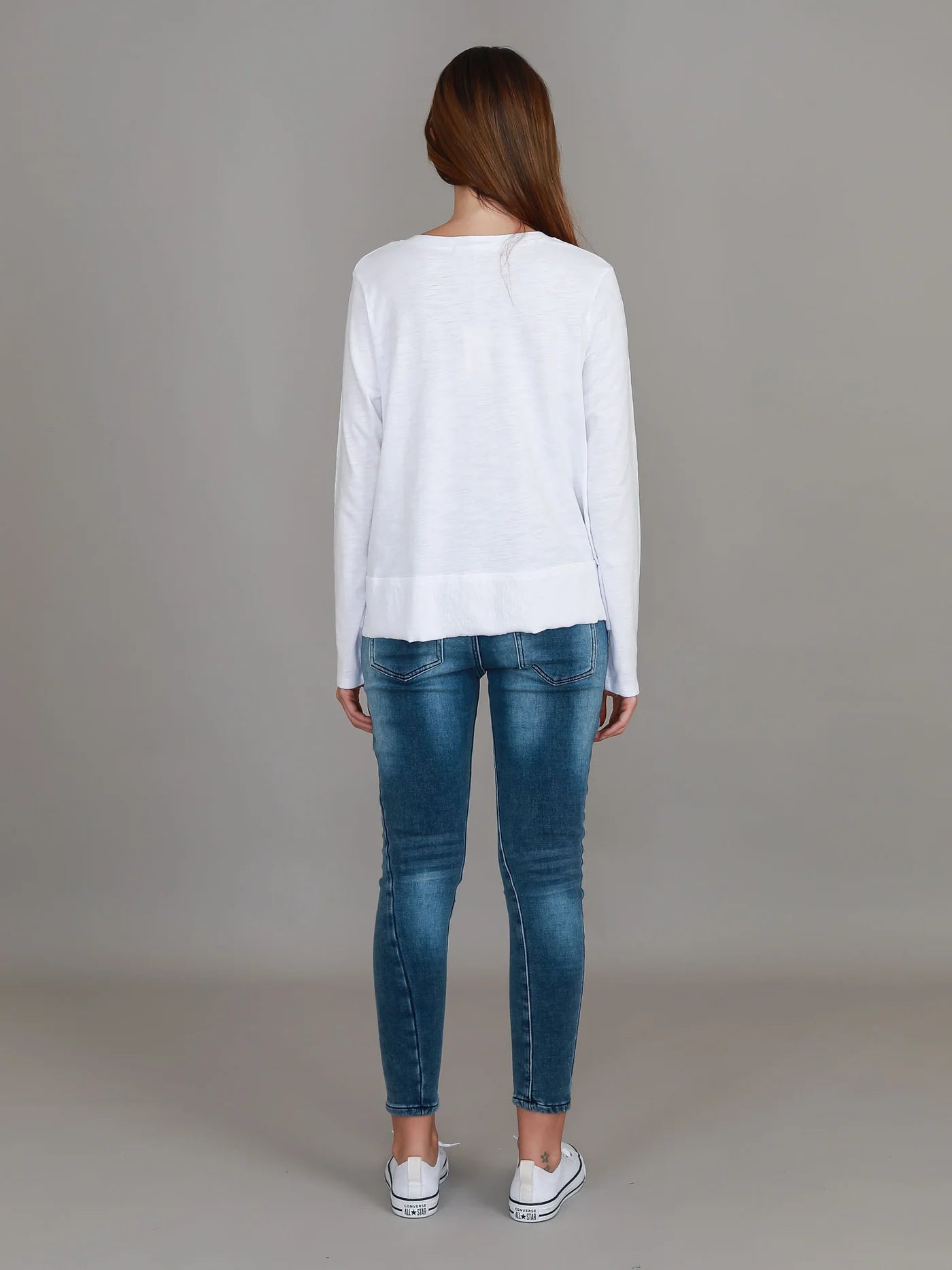 Sonya Long Sleeve Cropped Hip-Length T-Shirt