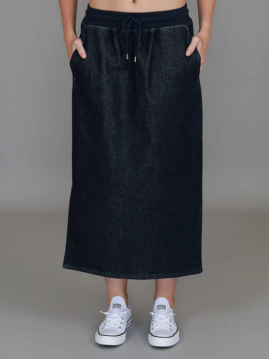 Roberta Denim Midi Skirt - Dark Denim