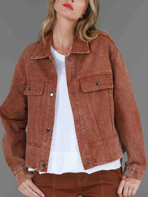 womens brown denim jacket