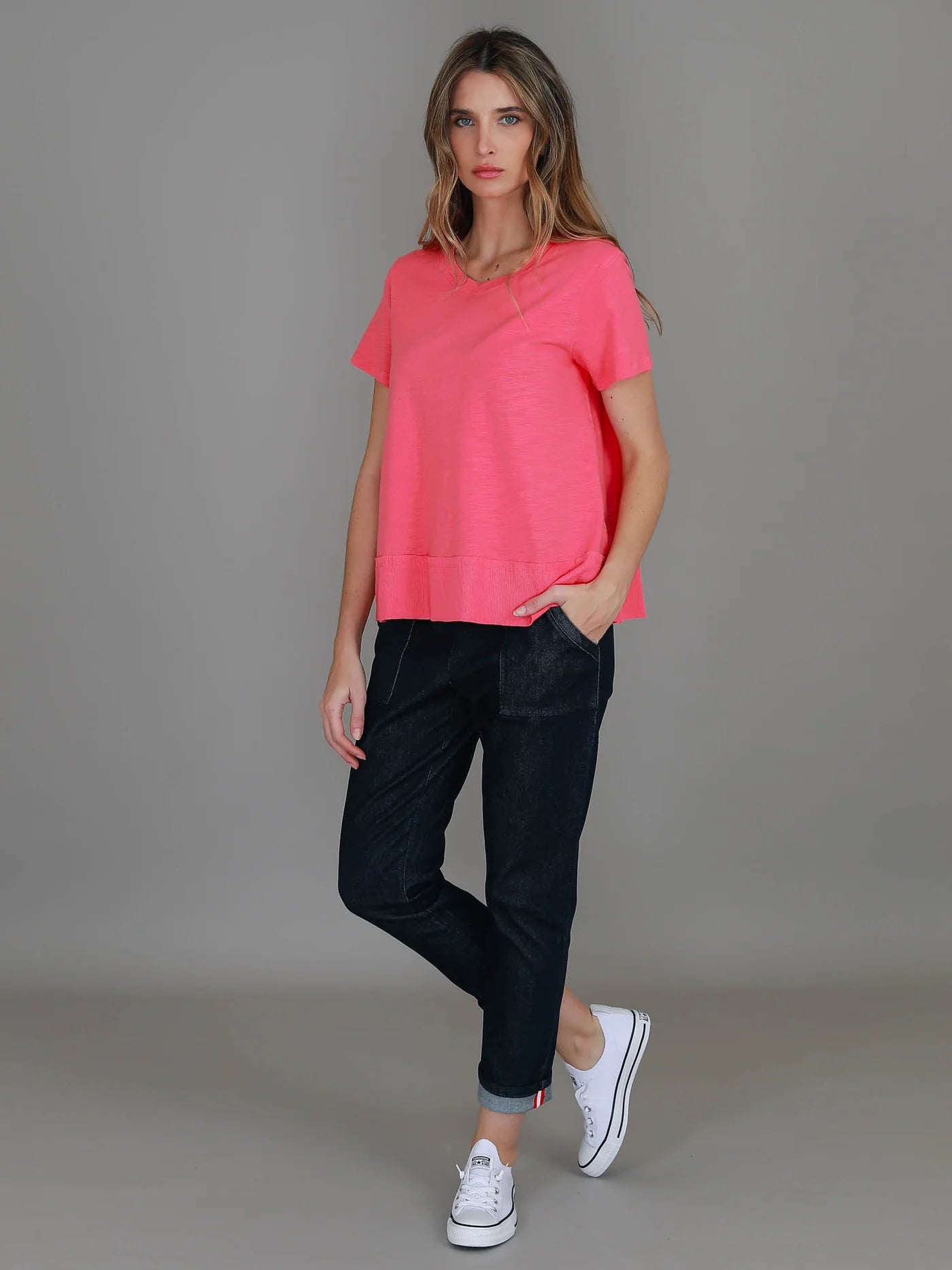 Shanti Cropped Hip-Length T-Shirt