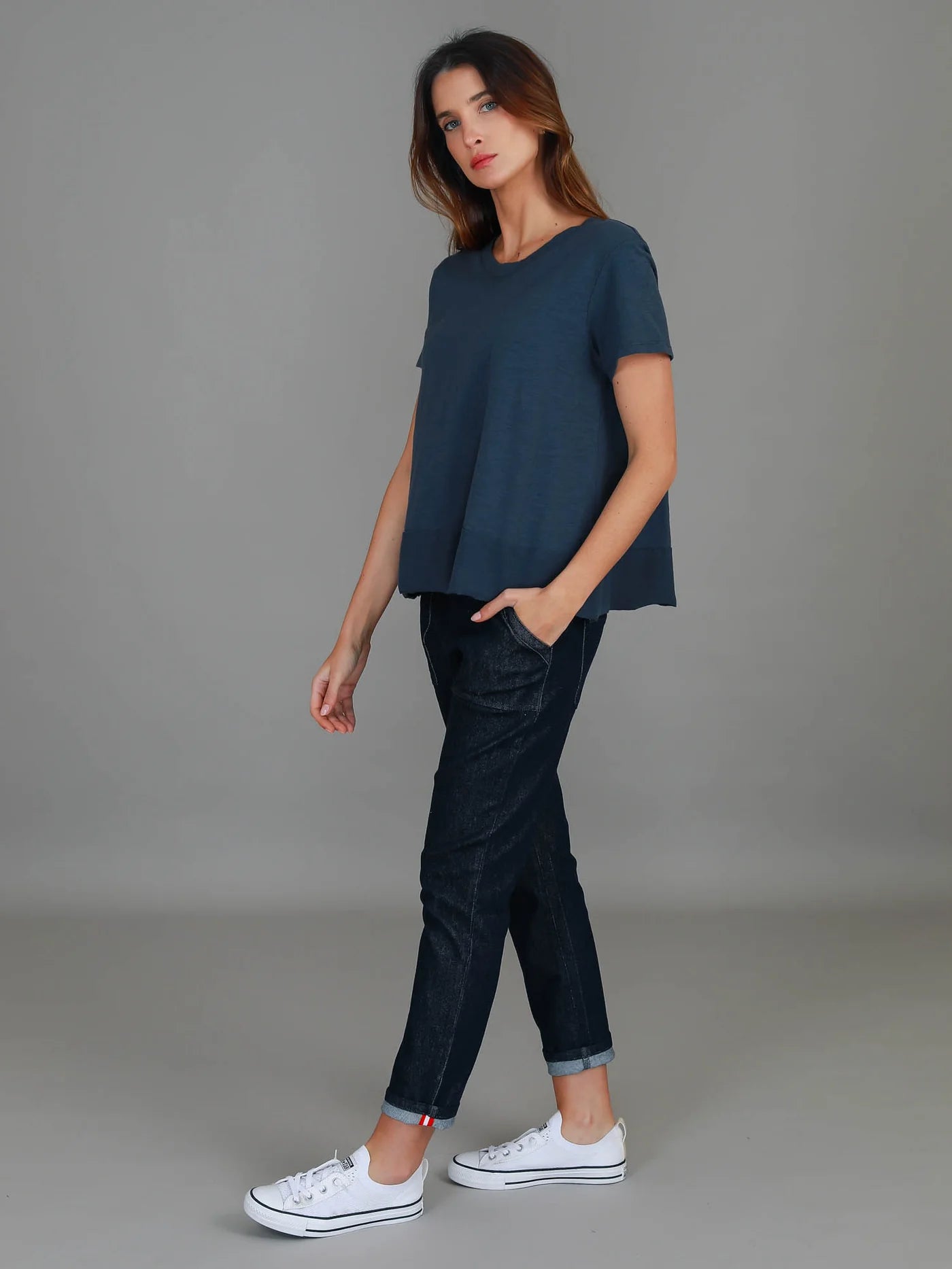 Shanti Cropped Hip-Length T-Shirt
