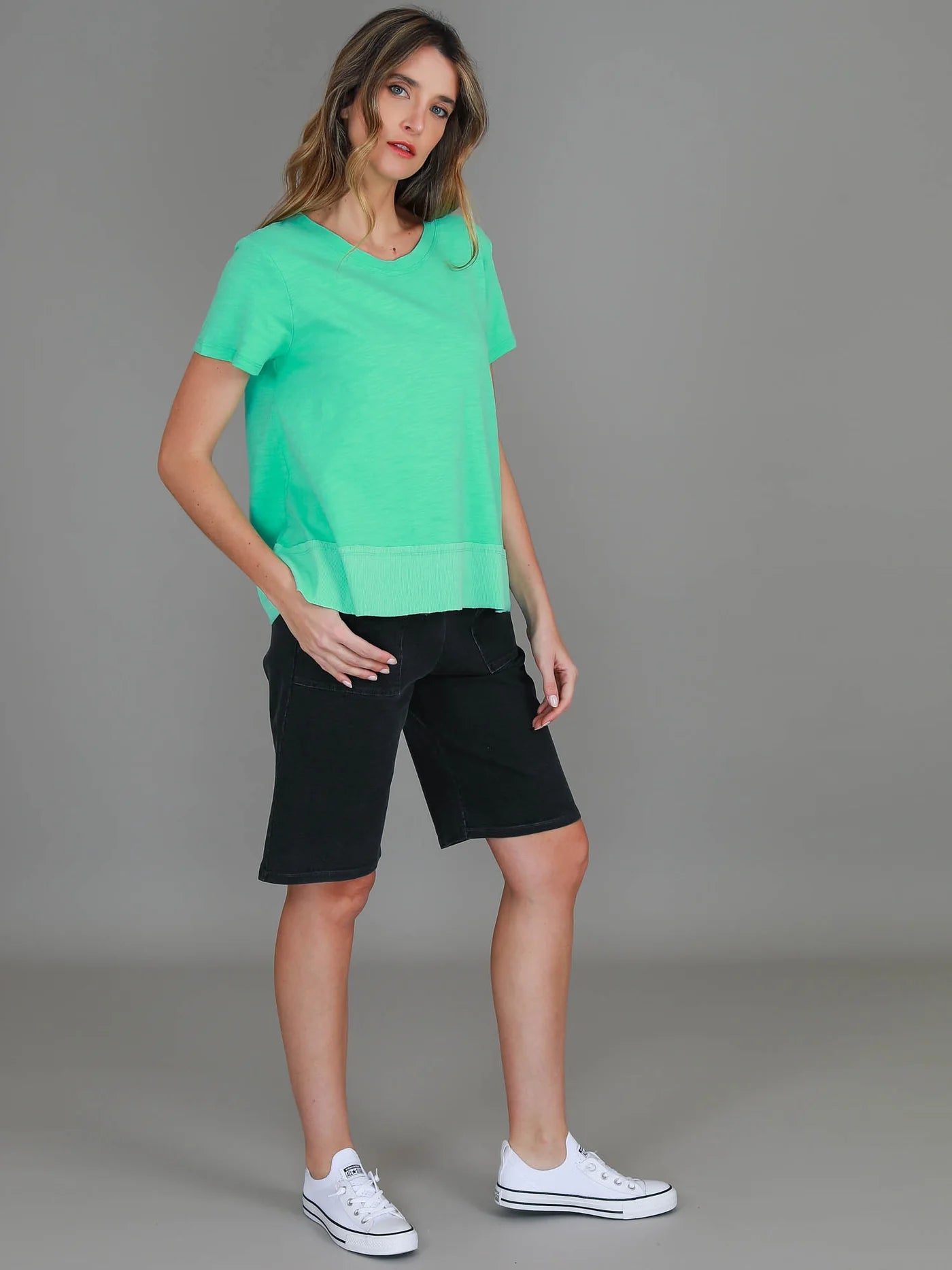 Shanti Cropped Hip-Length T-Shirt