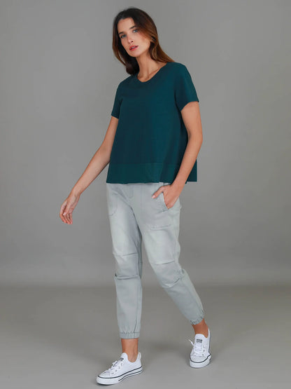 Shanti Cropped Hip-Length T-Shirt
