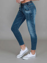 Margot Jogger Drawstring Jeans - Blue