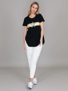 Jill Gold Star Tee - Black